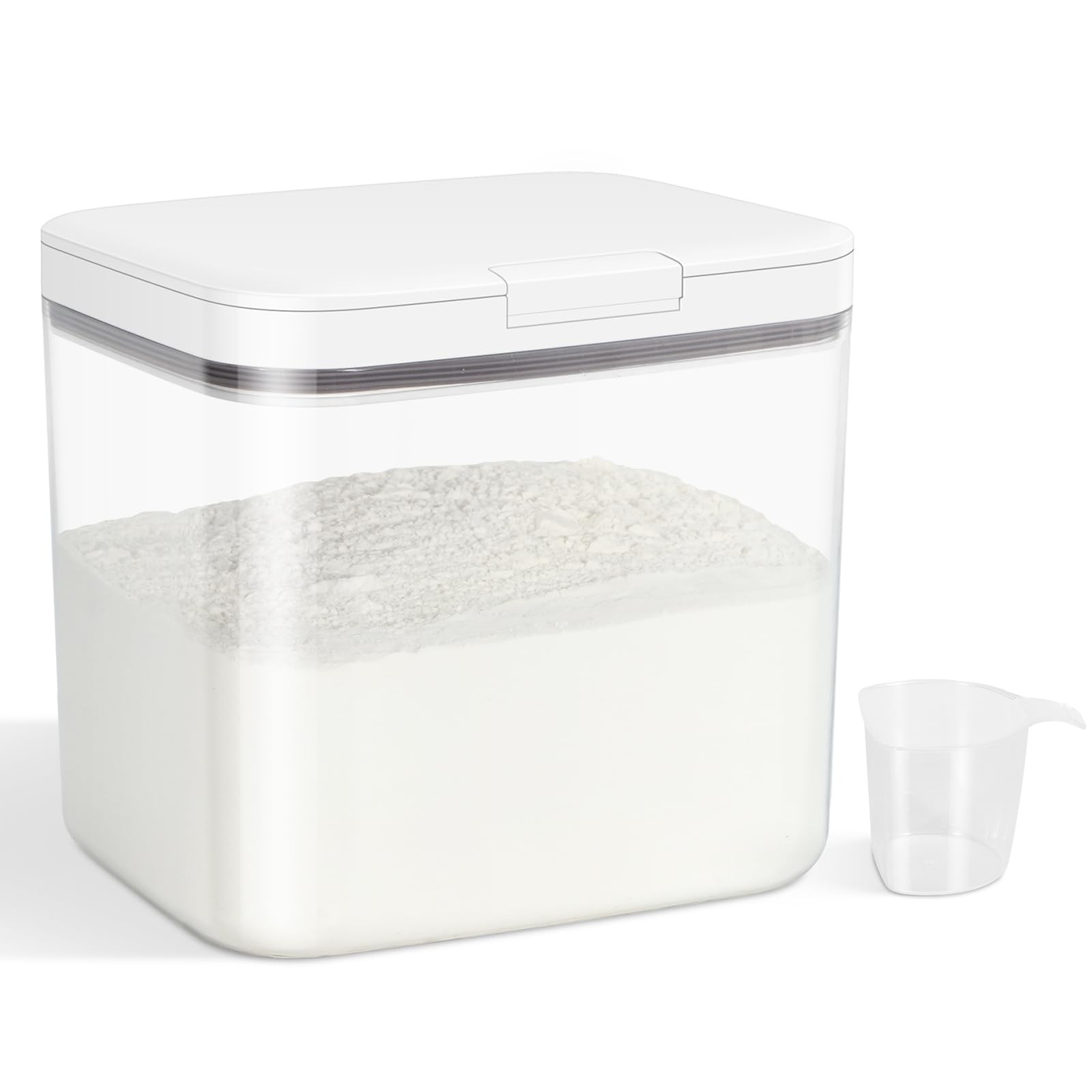 Versatile Storage Container Bin with Pop-up Lid & Scoop, Rice Flour Container…