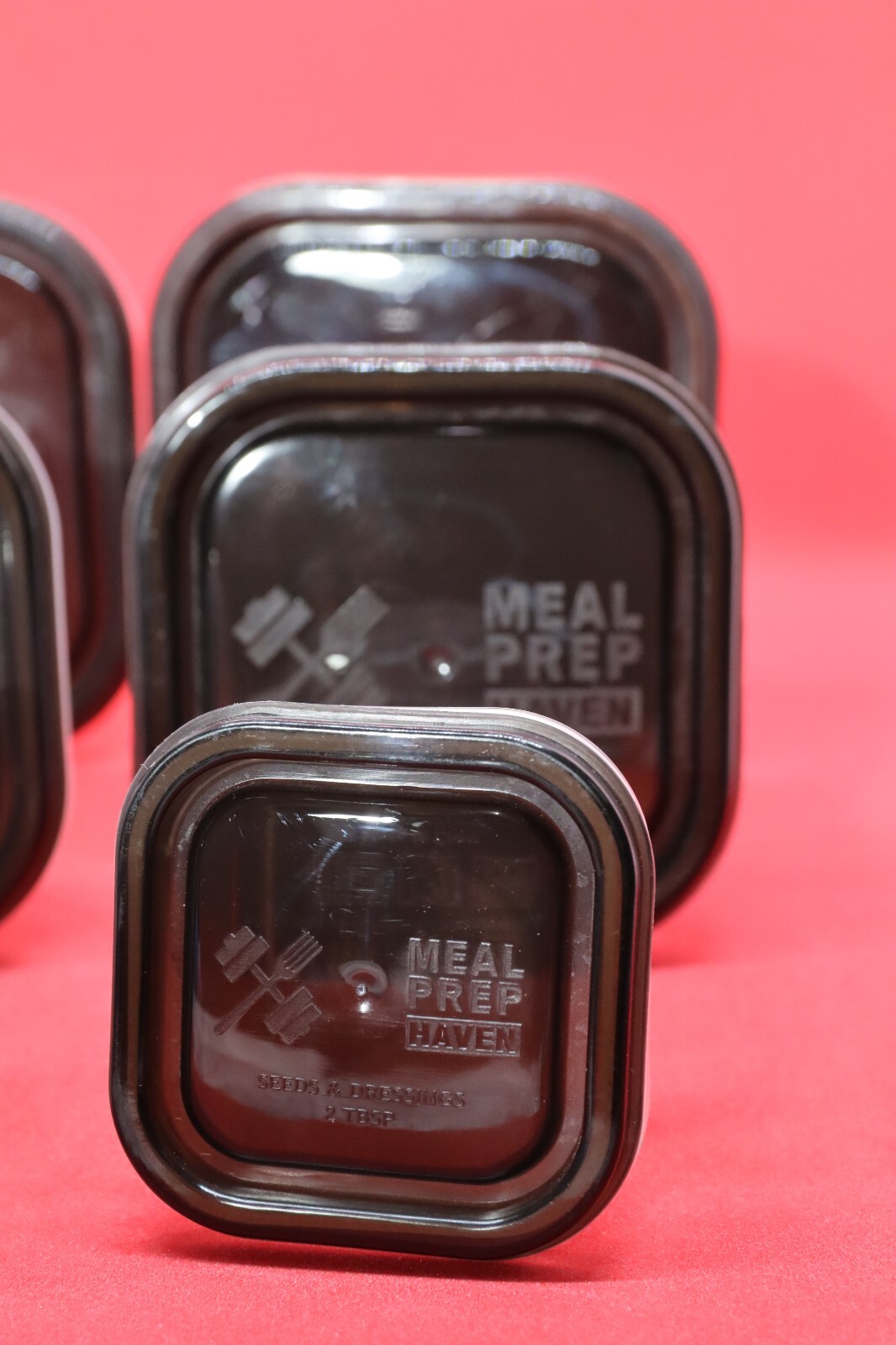 6 Piece Meal Prep Haven Portion Control Clear Black Lid Container Kit with Guide