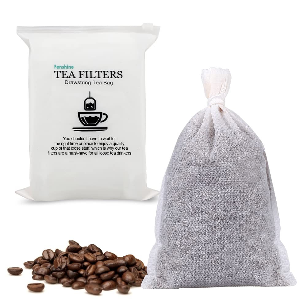 Fenshine 100Pcs Large Tea Bag – 4″ x 6″ 100pcs Non-Woven Fabrics, White