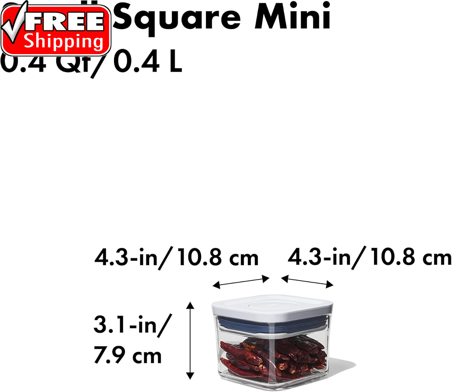 OXO Good Grips POP 2.0 Container – 0.4L for Herbs & More