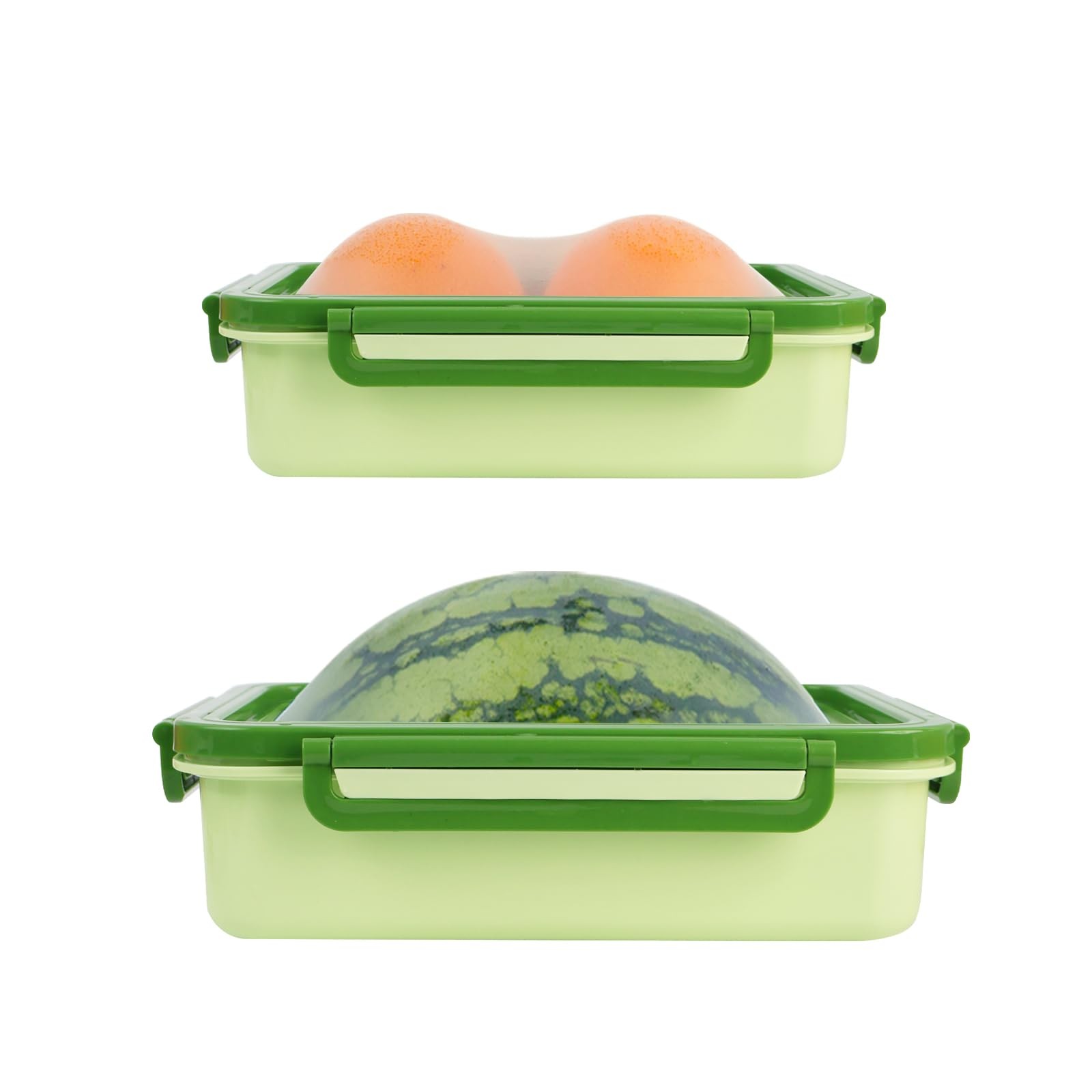 Set Of 2 Reusable Large Fruit And Veggie Savers, Silicone Storage Green
