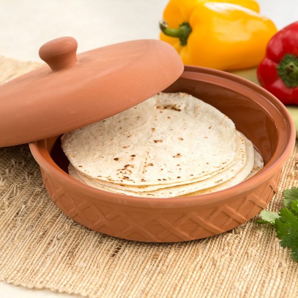 Fox Run Microwavable Terra Cotta Tortilla Warmer Glazed Interior 8 1/2″