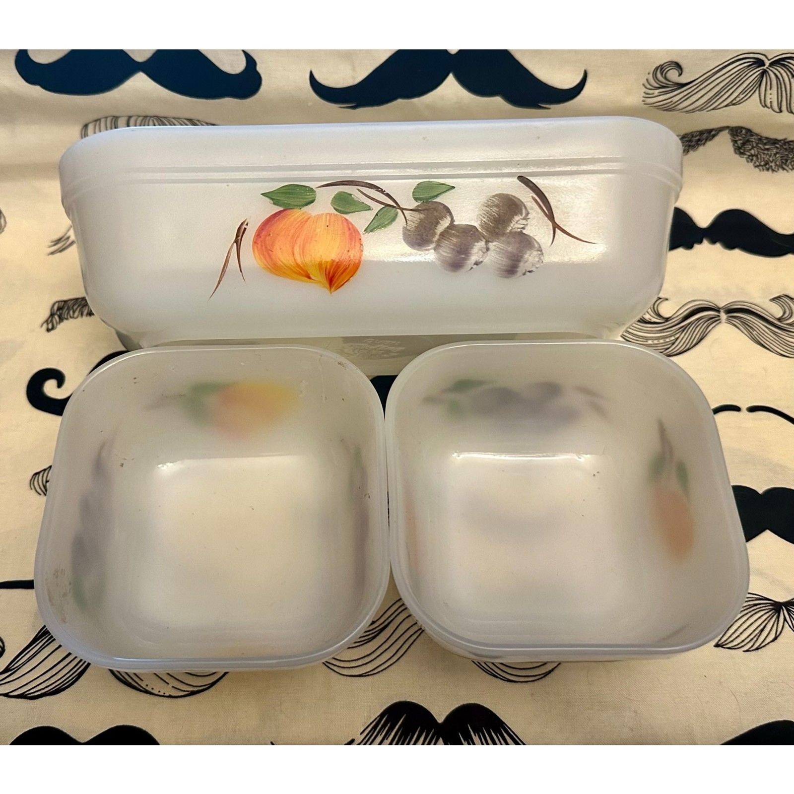 Vintage Fire-King Gay Fad Refrigerator Dish Set Lot of 3