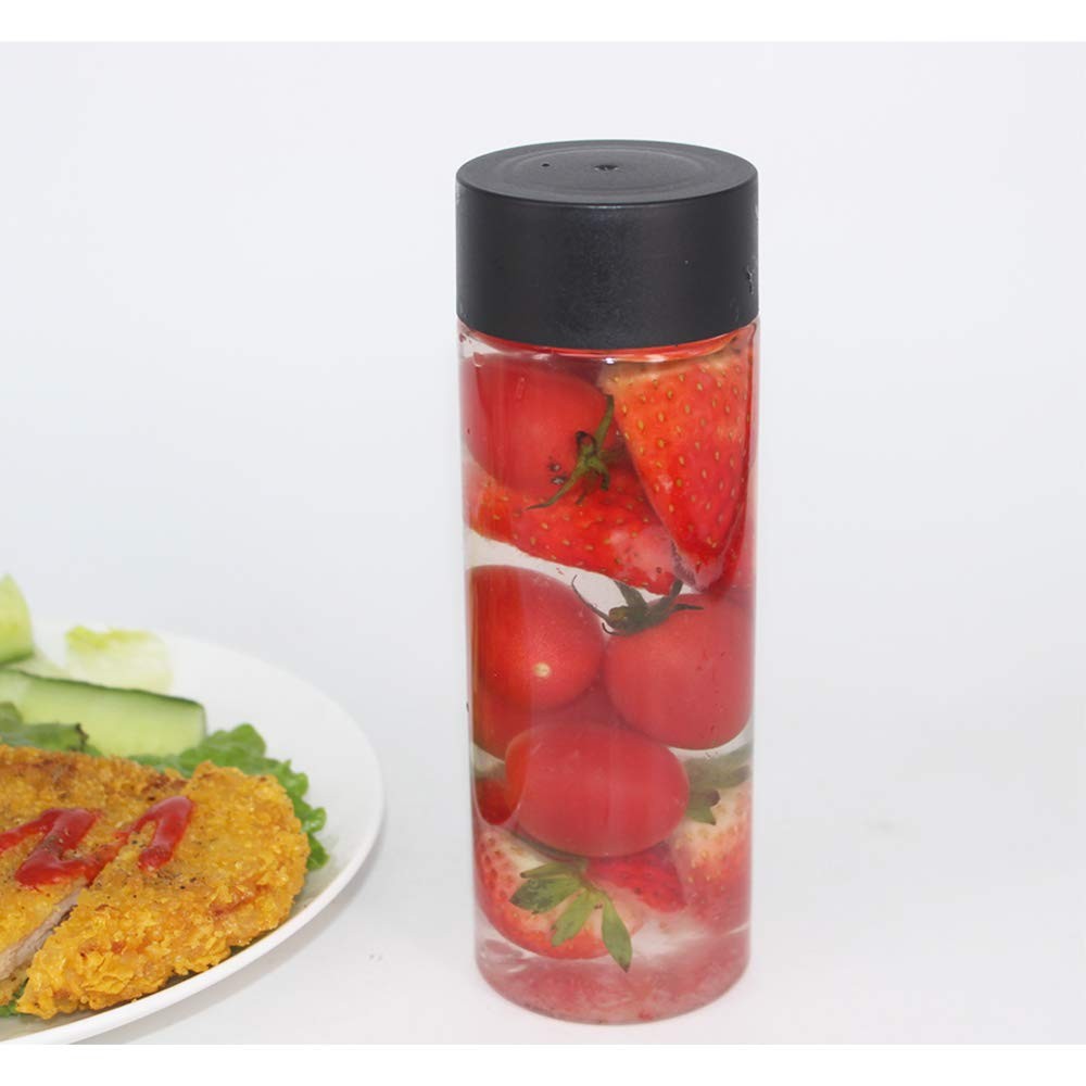 24 PCS 10 oz 300 ml Clear PET Plastic Juice Smoothie Bottles Black Lids Drinks