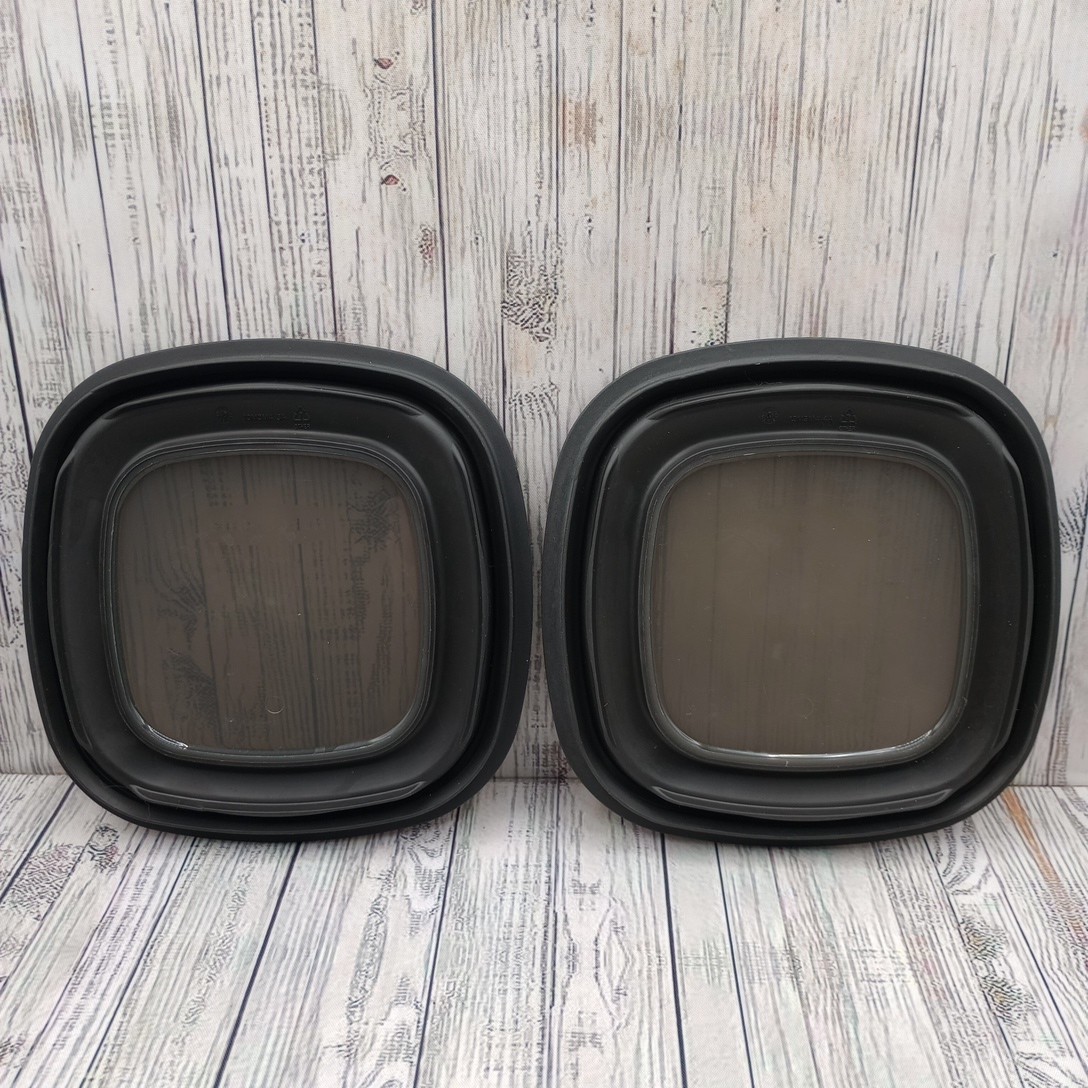 Rubbermaid Premier 10M3M4 Black Square 2 Replacement Window 7″ Container Lid Lot