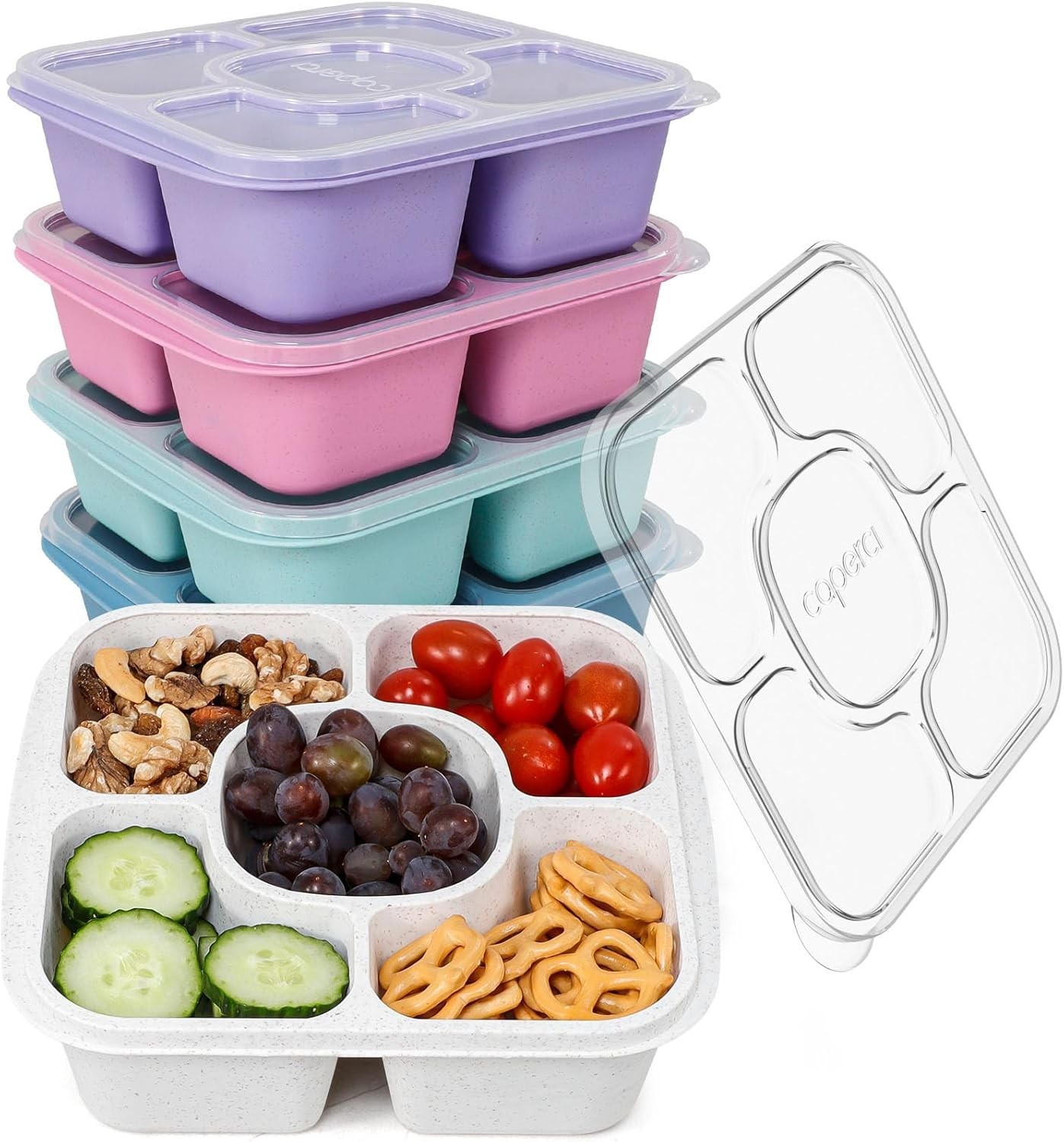 5-Pack Lunchable Container Set for Kids & – Reusable Bento Snack Box Containers