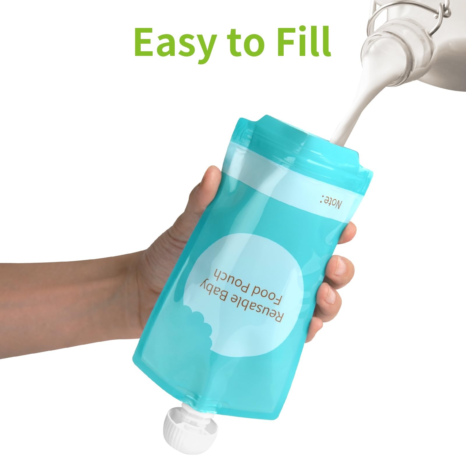 Reusable Baby Food Pouches – 12PCS 7oz Refillable Baby Food Storage Pouches, …
