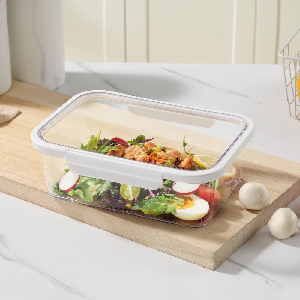 10Cup Rectangle Glass Food Storage Container with Tritan Lid. Set of 1,2 Pieces