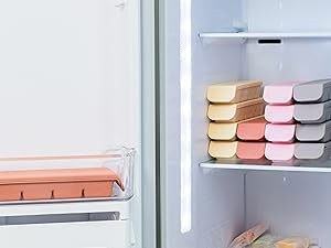 Silicone Ice Cube Freezer Tray with Lid, 100% Food-Grade Platinum Silicone,Leak