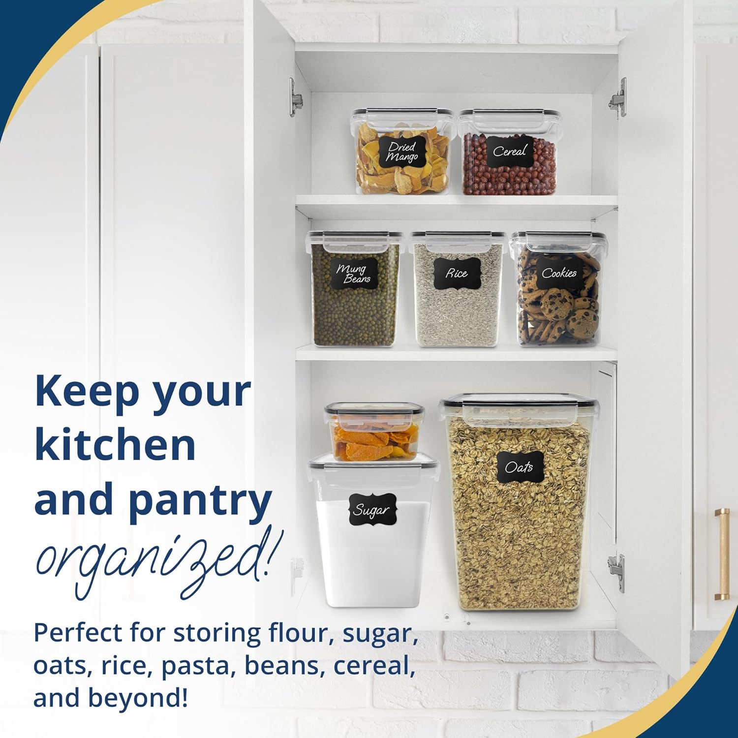 Airtight Food Storage Containers with Lids (11 Sets) | Kitchen Organizers and St