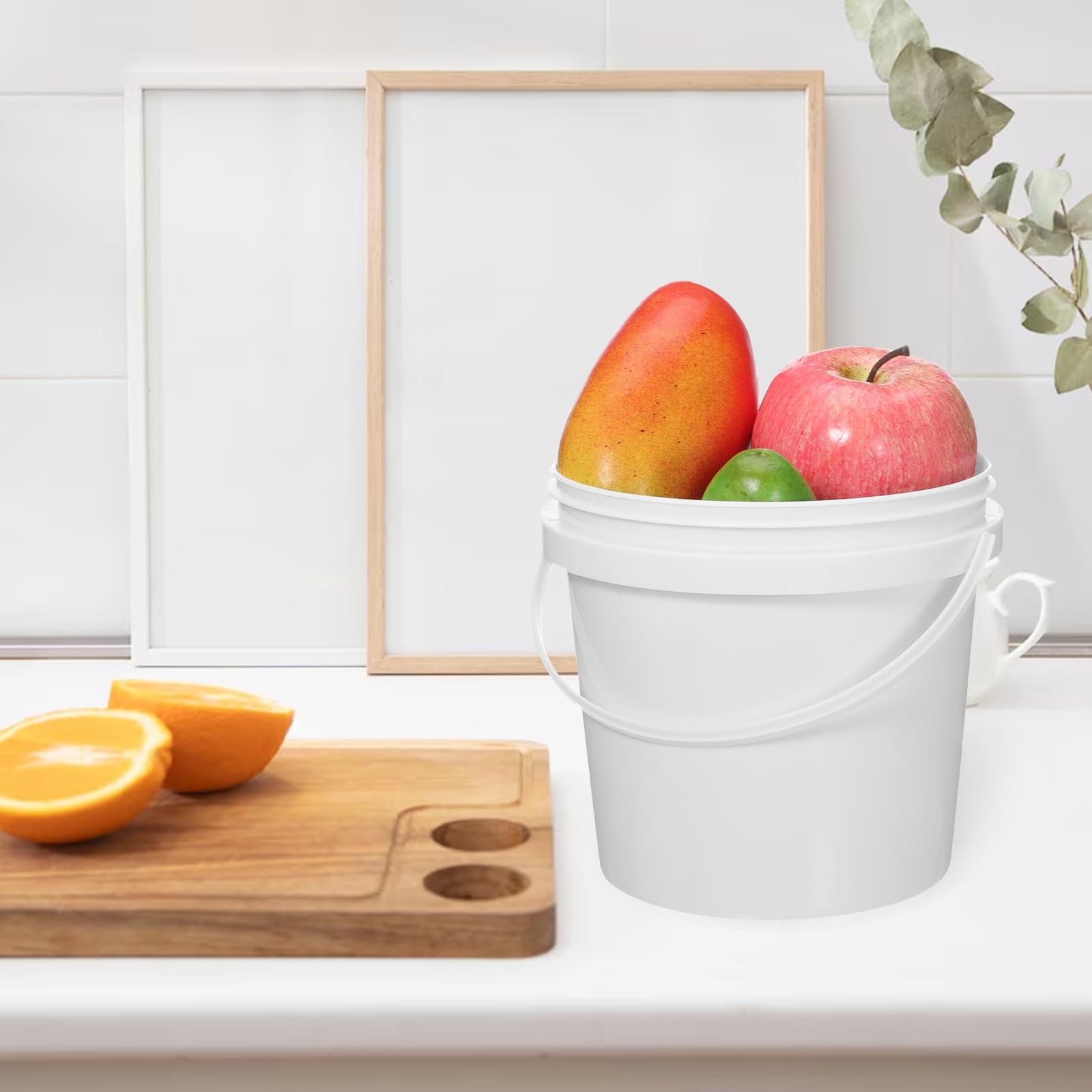 1/2 Gallon Small Plastic Buckets with Lids & Handles, 8 Pack 2 Quart Leak-Pro…