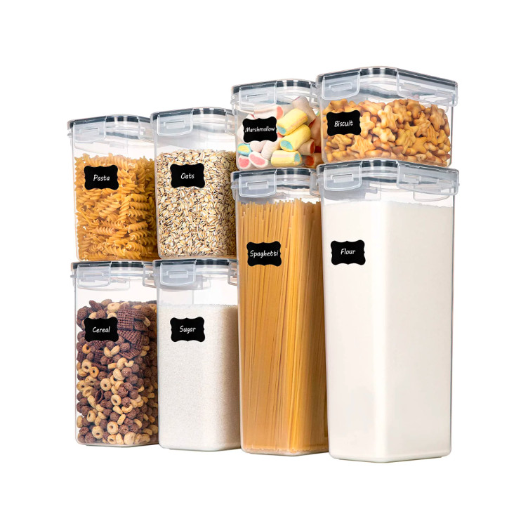 Kitchen Food Storage Containers Set Lock Lids Organization Dishwasher Safe 8 Pcs
