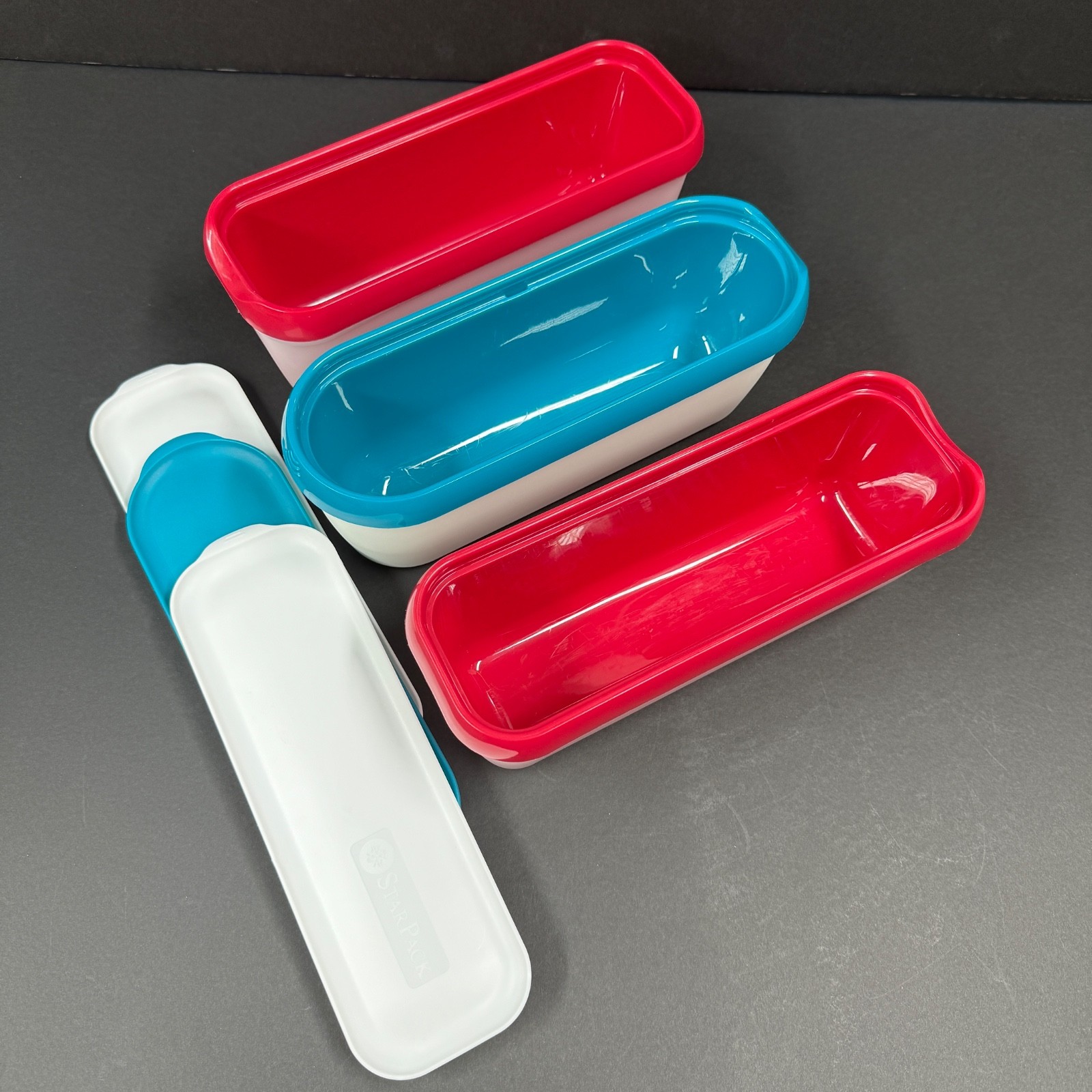 Starpack Inside Scoop’ Ice-Cream Storage Container (Set of 3) 11 in, 1.5qt w/Lid