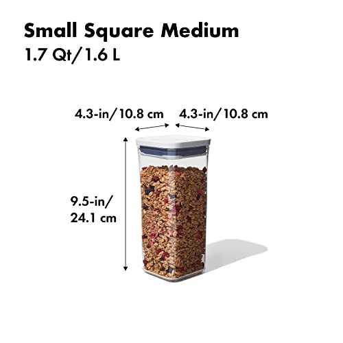 OXO GOOD GRIPS POP CONTAINER AIRTIGHT SMALL SQUARE MEDIUM 1.7 QT – TRANSPARENT