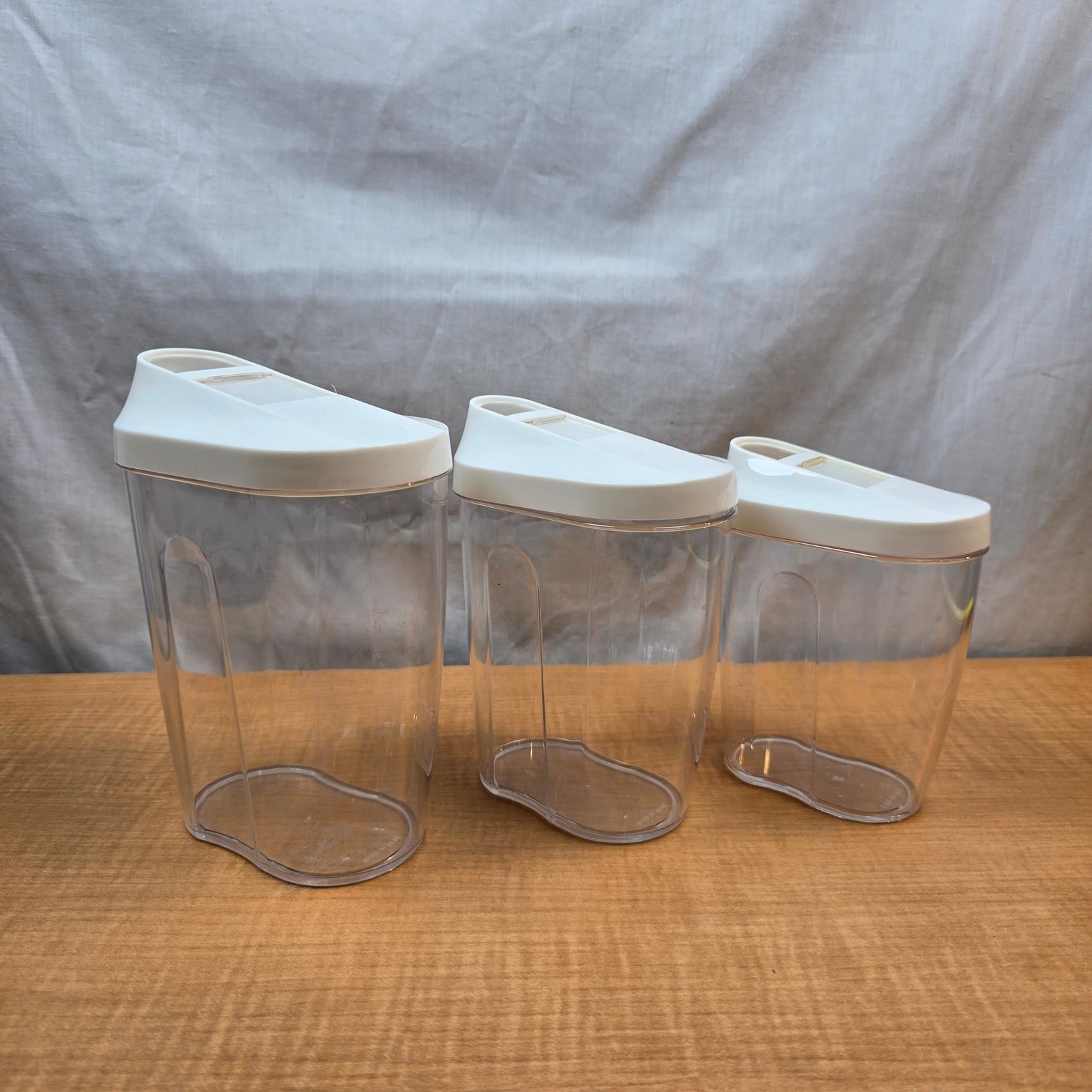 Clear plastic pour spout containers 3 sizes nuts seeds candy cereal sugar spices