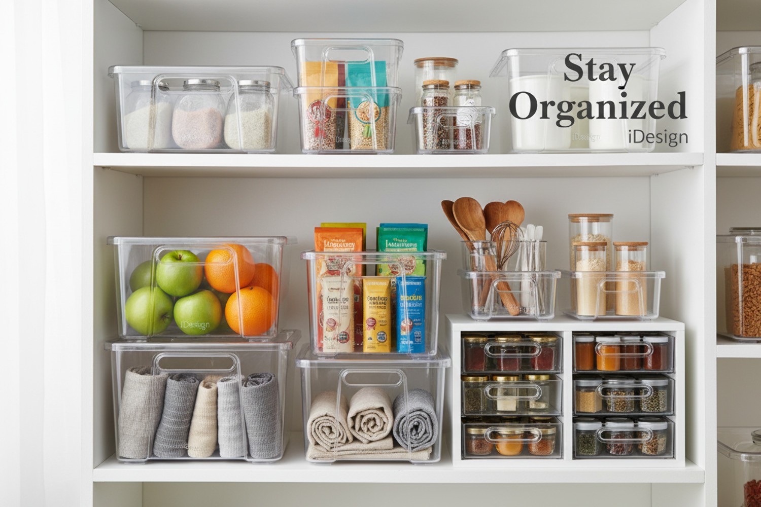 iDesign Open-Front Storage Bins – Set of 4