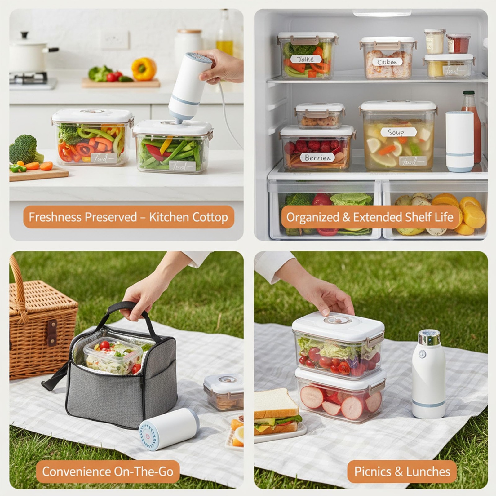 Vacuum Container,Vacuum Seal 1.2L, 2.1L, 2.7L, 4.6L, Transparent