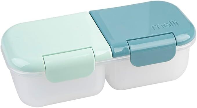 Melii – Luxe 2-Compartment Snack Containers Blue Mint (Set of 2)