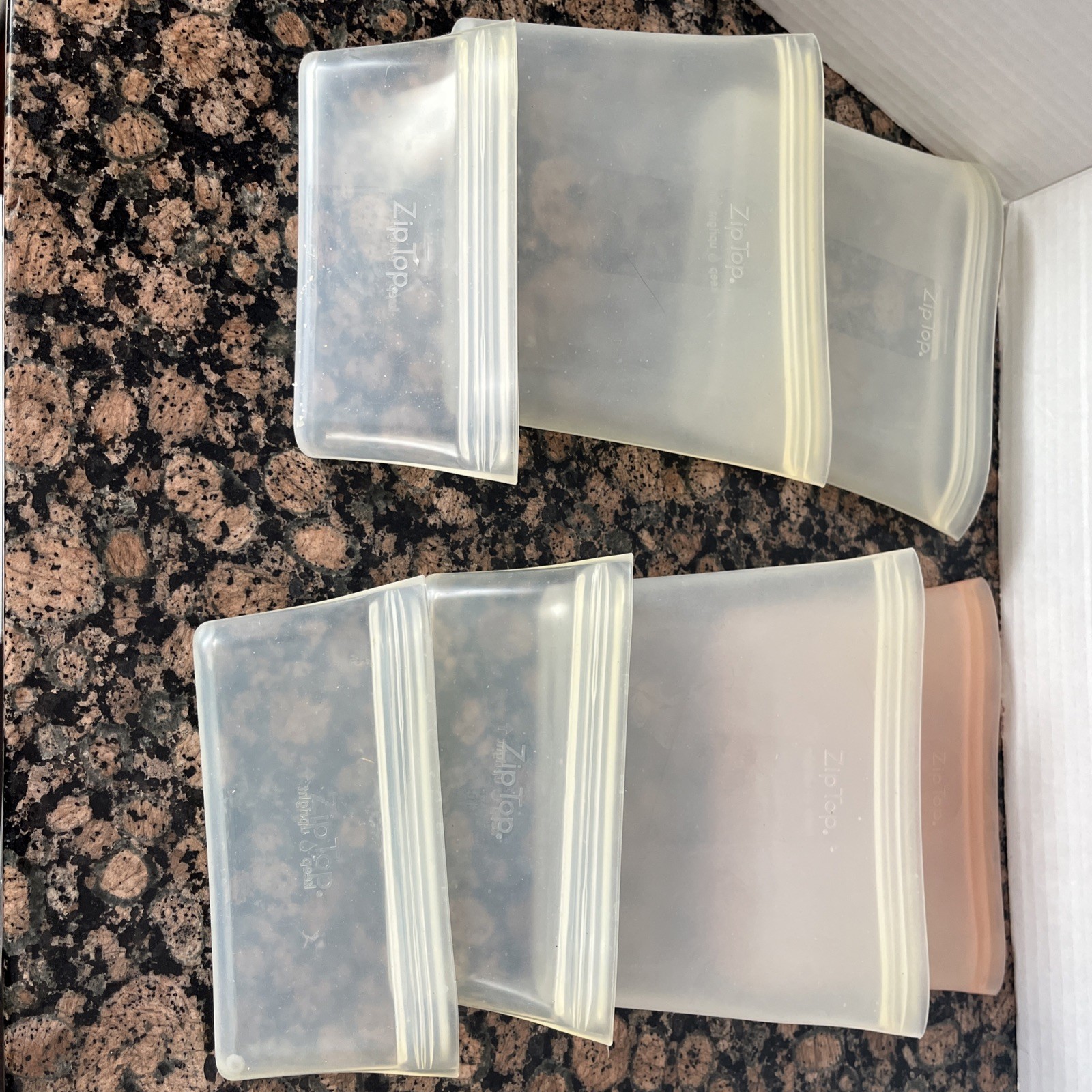 Zip Top Reusable Silicone Food Storage Containers Lot of 7 BPA Free