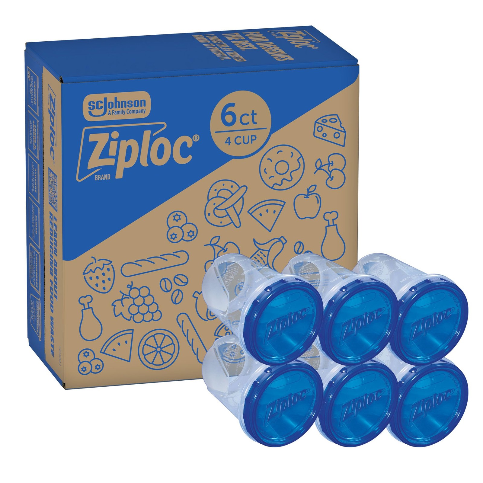 Ziploc Brand Twist n Loc Food Storage Containers, Leak Resistant Design, M