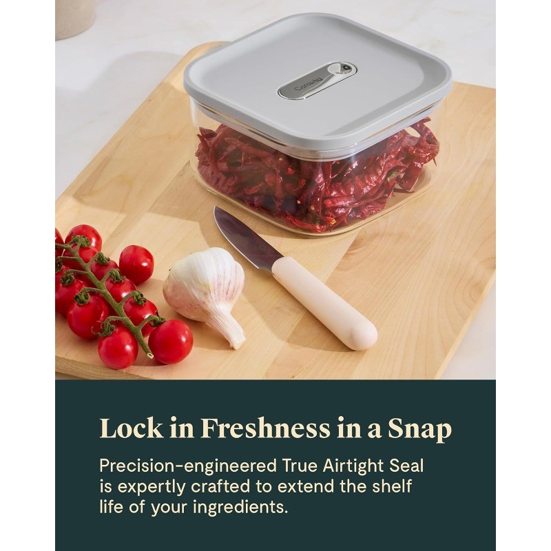 1qt Glass Airtight Food Storage Container Lid Non-Toxic BPA-Free Kitchen Storage