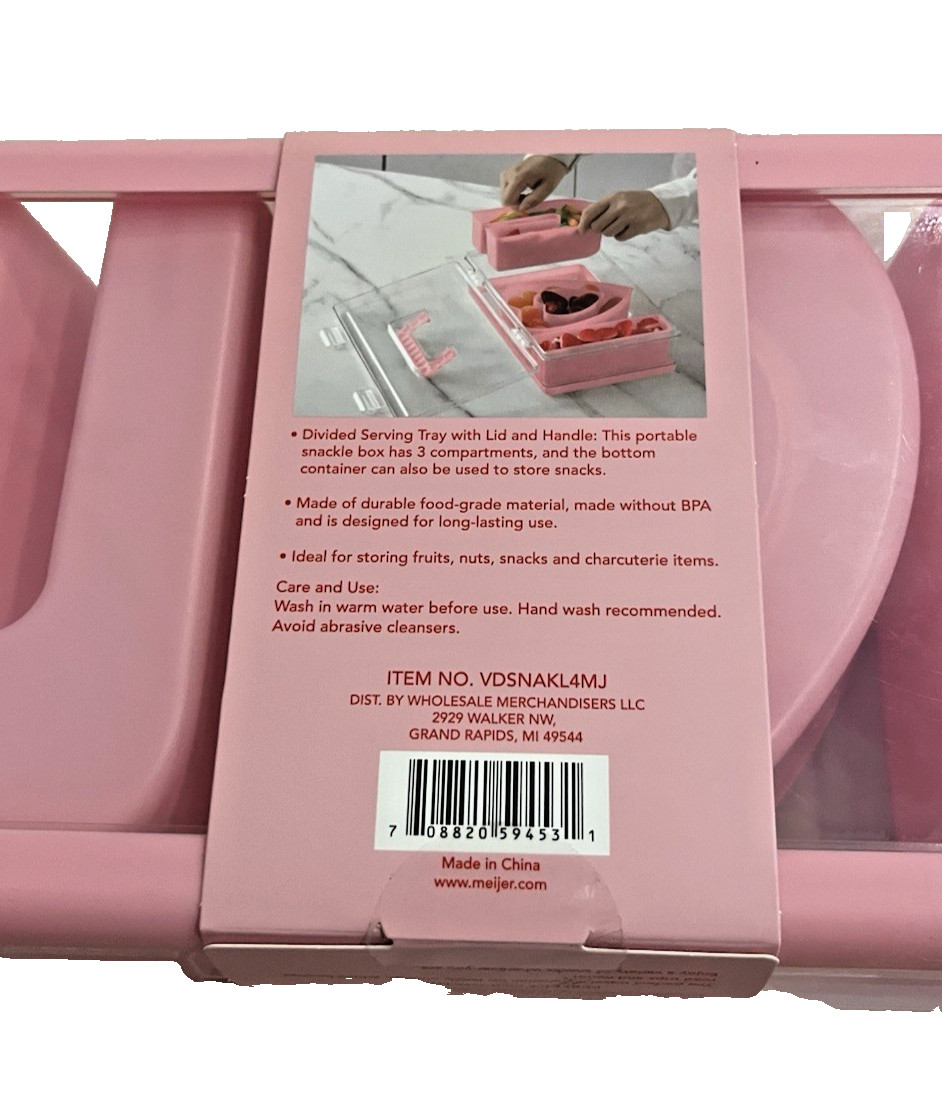 On The Go Snack Box – Snackle Food Storage Container 3 Compartments- I Love You