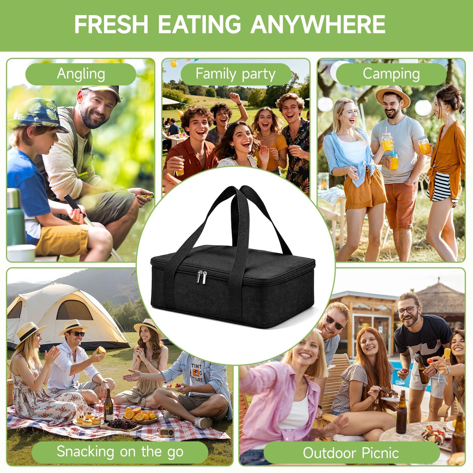 Chilled Portable Snackle container, Divided Serving Tray, Beach Essentials In…