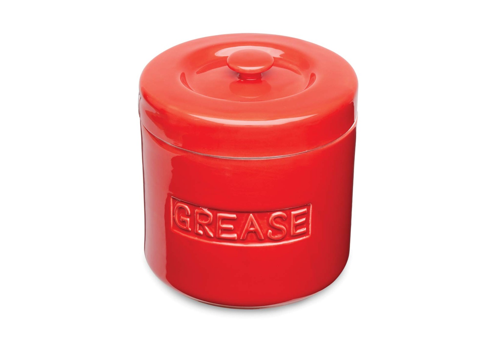 Fox Run Porcelain Bacon Grease Container with Strainer, Red Grease Container …