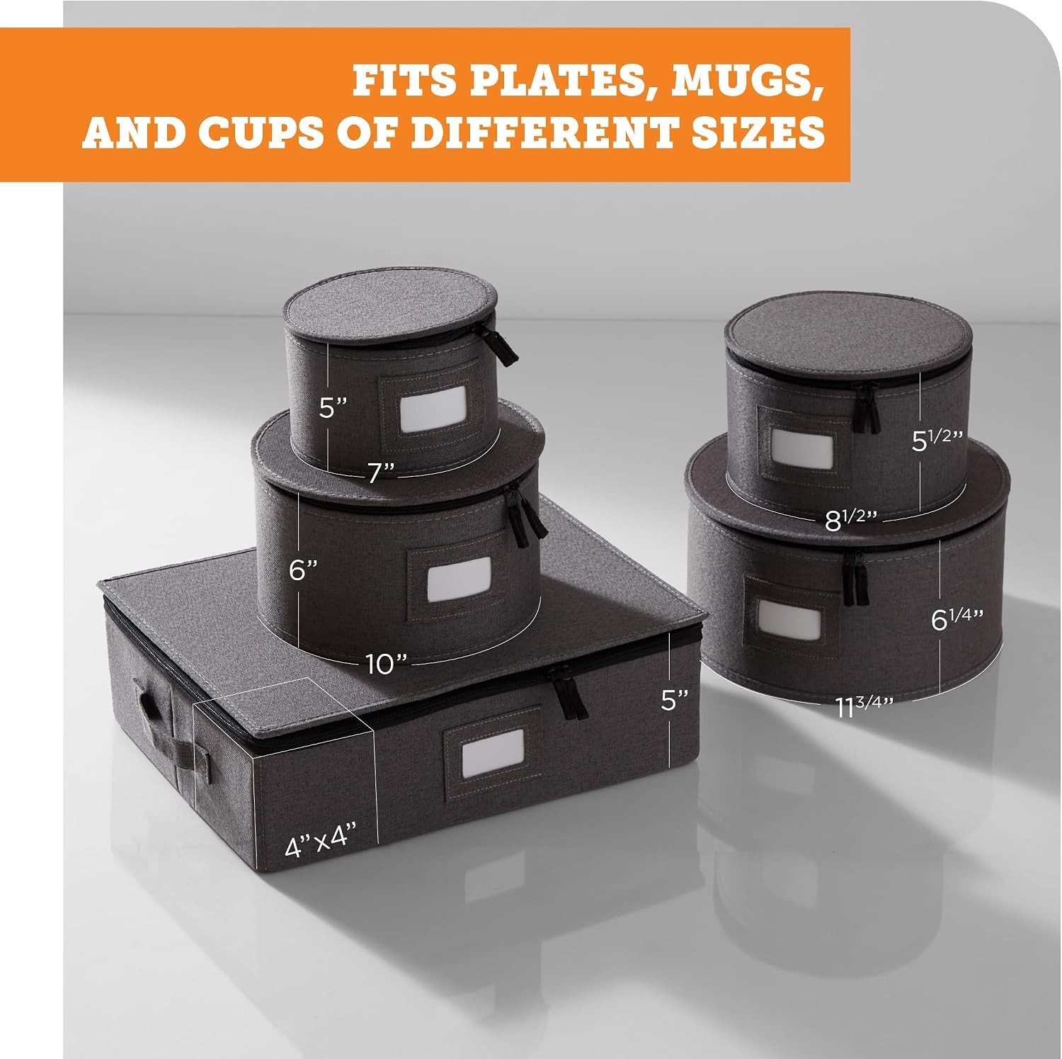 Durable Hard Shell China Storage Containers – 5-Piece Set for 12 Place Settings