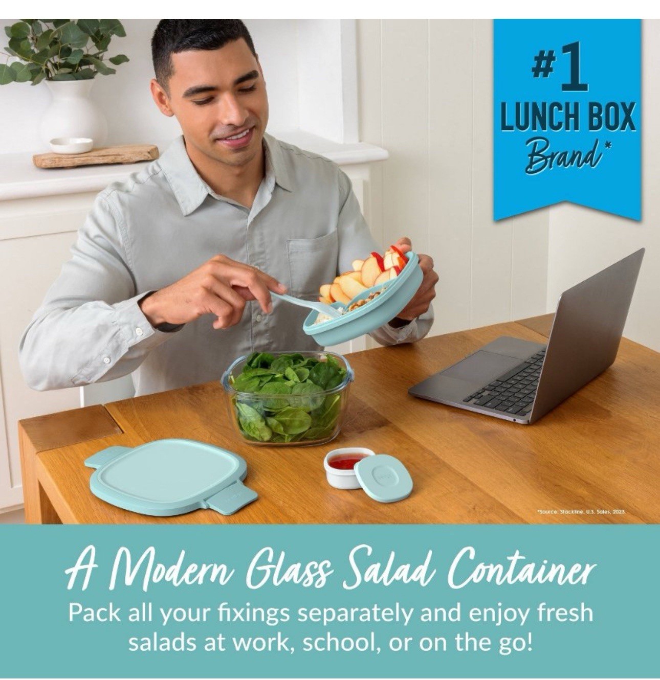 Bentgo 61oz 6pc Glass All in One Salad Container