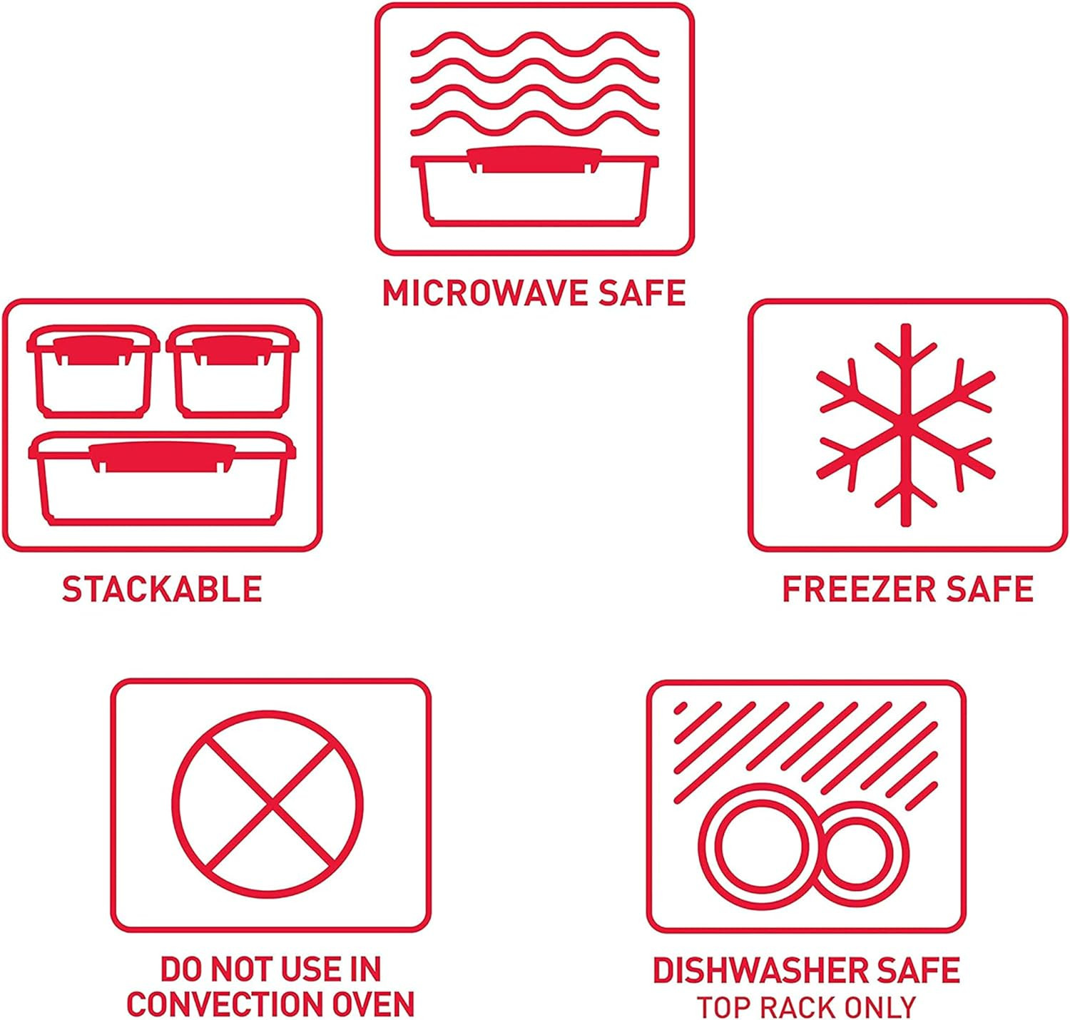 Sistema Heat & Eat Microwave Container Set, 4 Rectangular Microwaveable Food Con