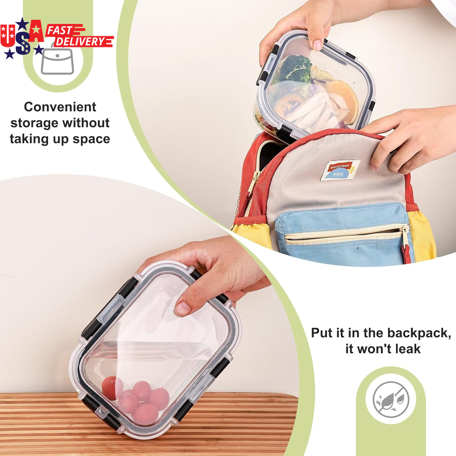 8 Pack Glass Food Storage Containers with Lids, Meal Prep Containers, Airtight B