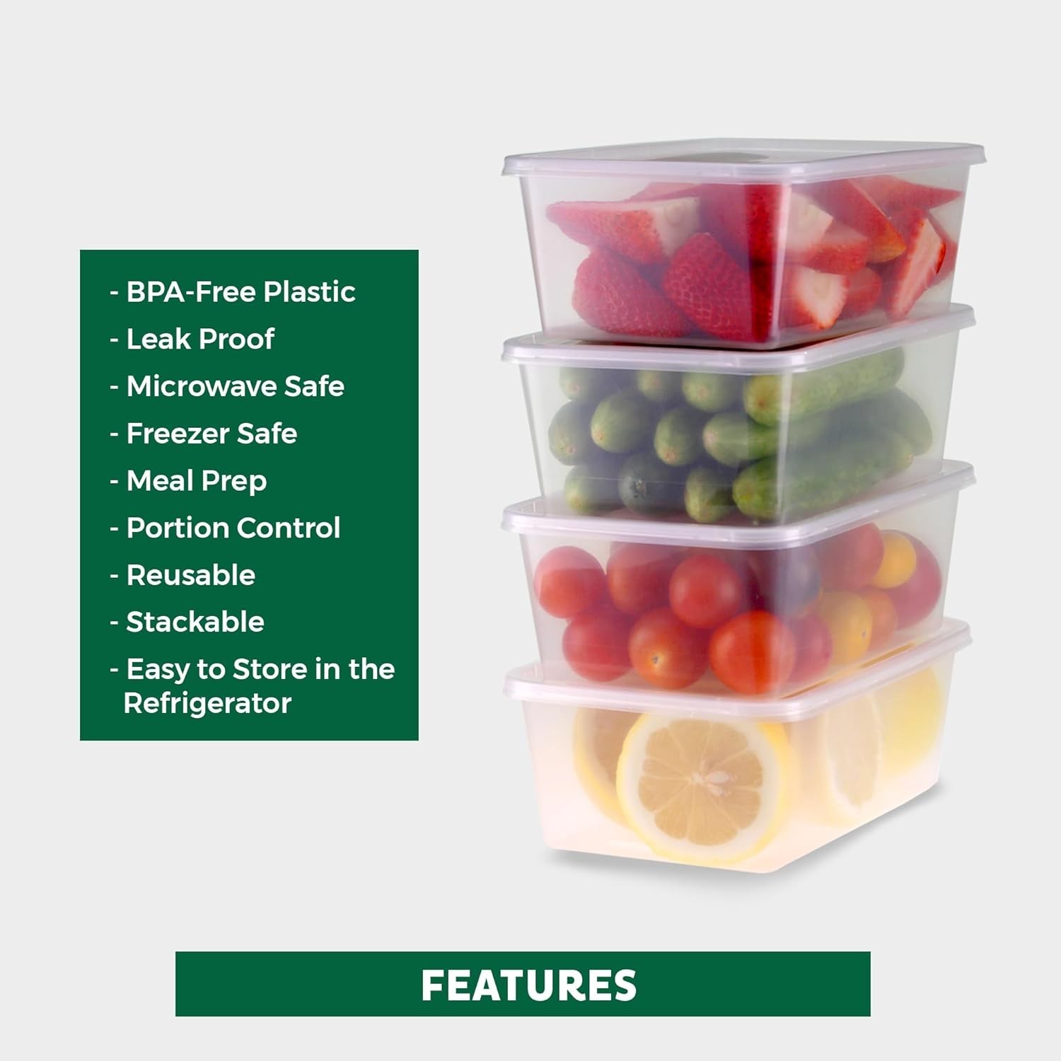 Food Storage Containers 50 Set 25 Oz Clear Plastic Deli Containers with Lids
