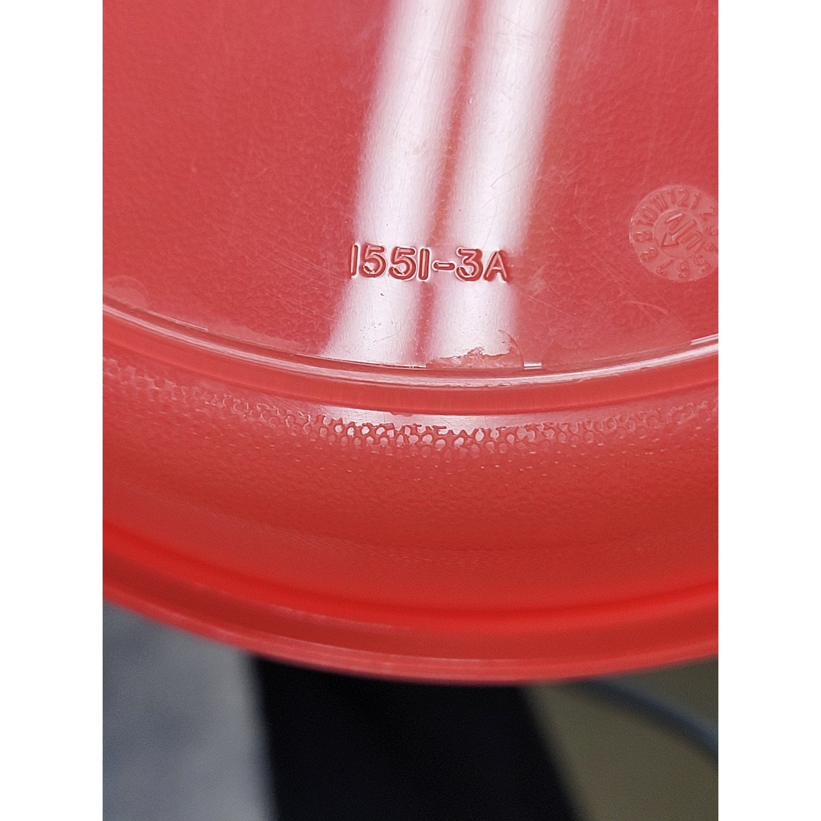 Tupperware Round Storage Bowl with Lid 1551-3A Coral Pink 6 Inch Vintage Style