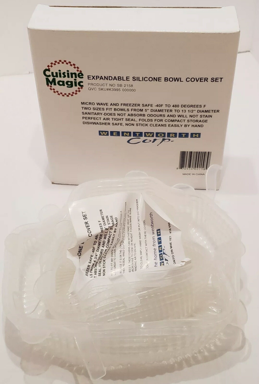 Set of 5 CUISINE MAGIC Expandable Silicone Bowl Covers