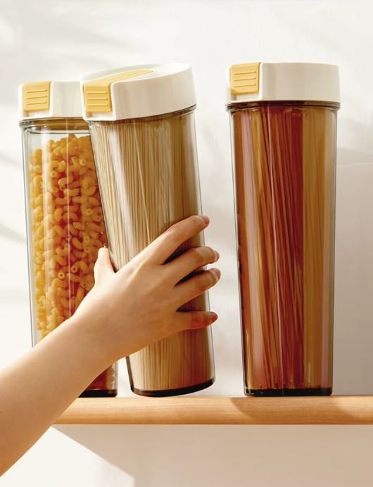 Kitchen Spaghetti Pasta Storage Container Airtight Noodle Dispenser Organizer