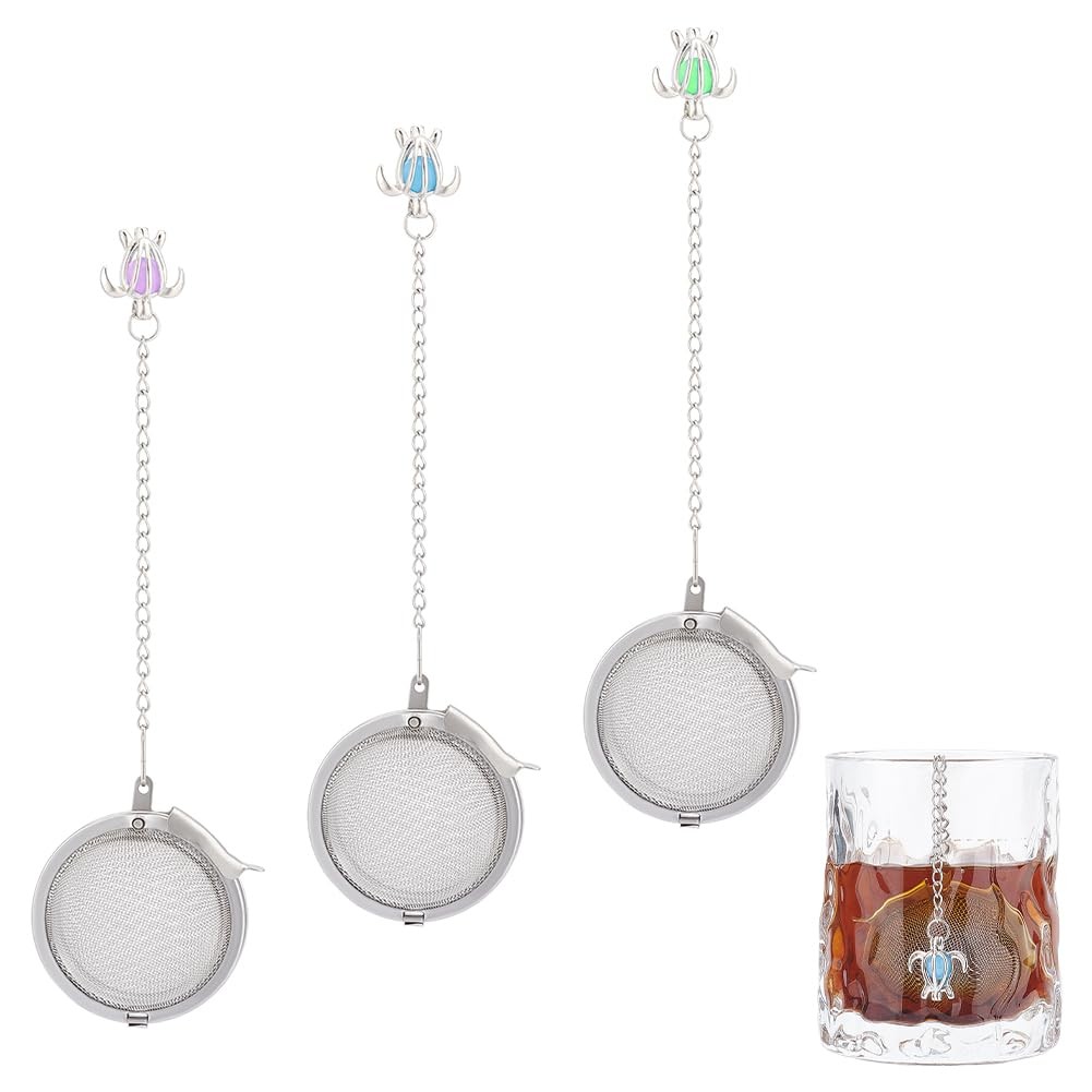 UNICRAFTALE 3 Sets Round Tea Infuser Loose Strainer multiple colors