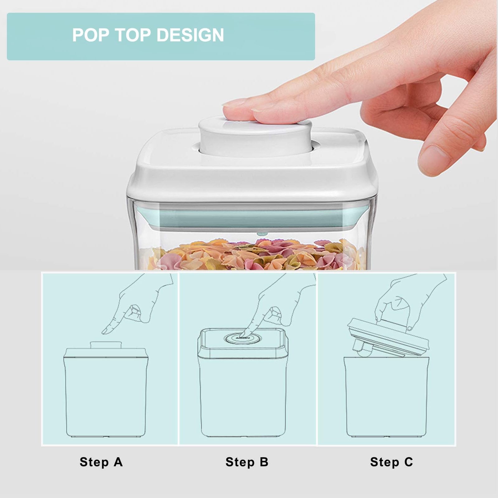 Cozey Daily Pop Containers with Lids – Stackable Airtight Food Storage, Kitch…