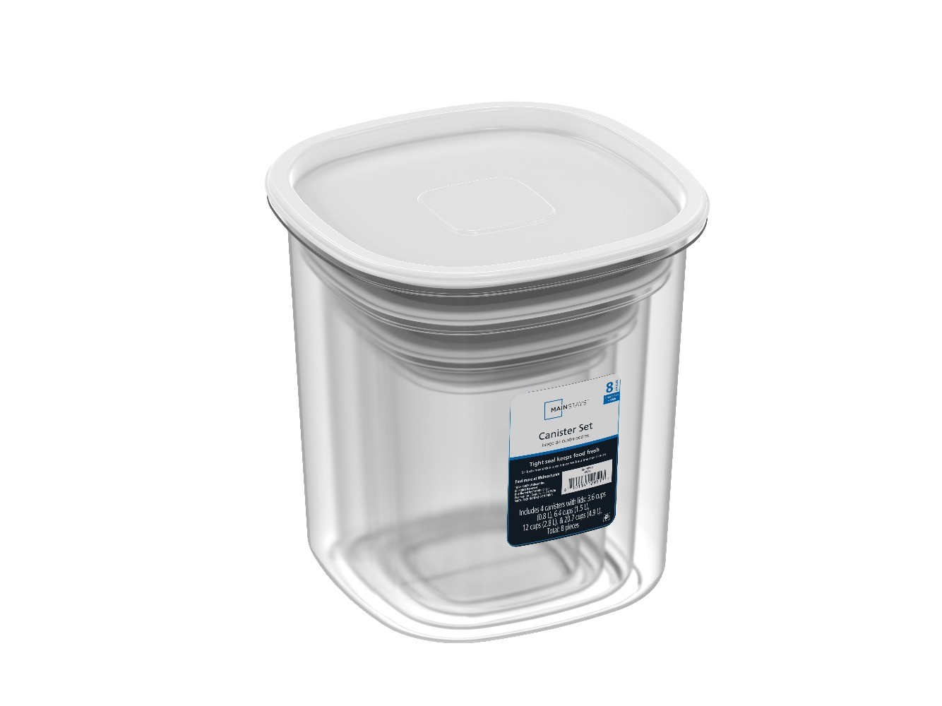8-Piece Plastic Pantry Food Storage Container Set, Kitchen Pantry