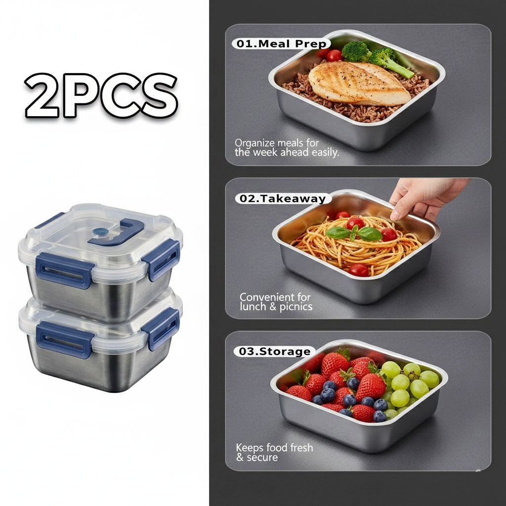Yakimoto Airtight Stainless Steel Containers – For Neat Pantry & Fridge Storage