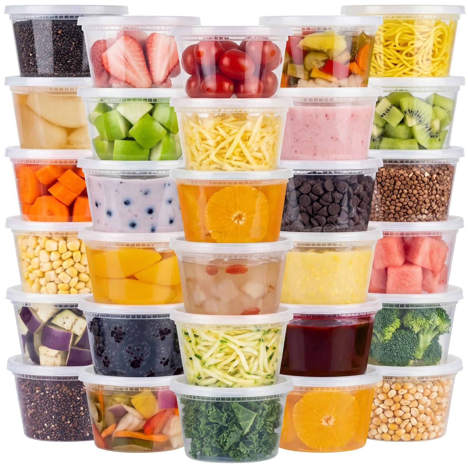 108 Sets (216-Piece) Deli Containers with Lids,16oz X 108 Set Each, Leak-Proo…