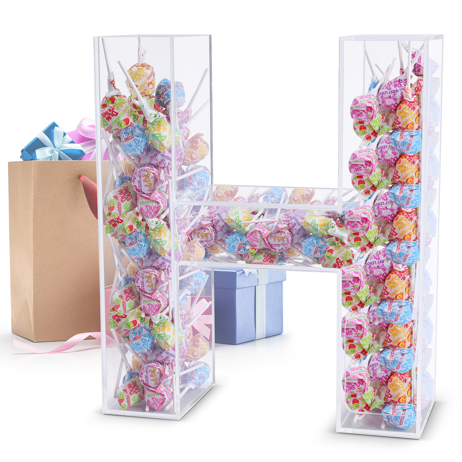 7Penn Acrylic Boxes Letter H Shaped Candy Decor for Wedding Dessert Decoration
