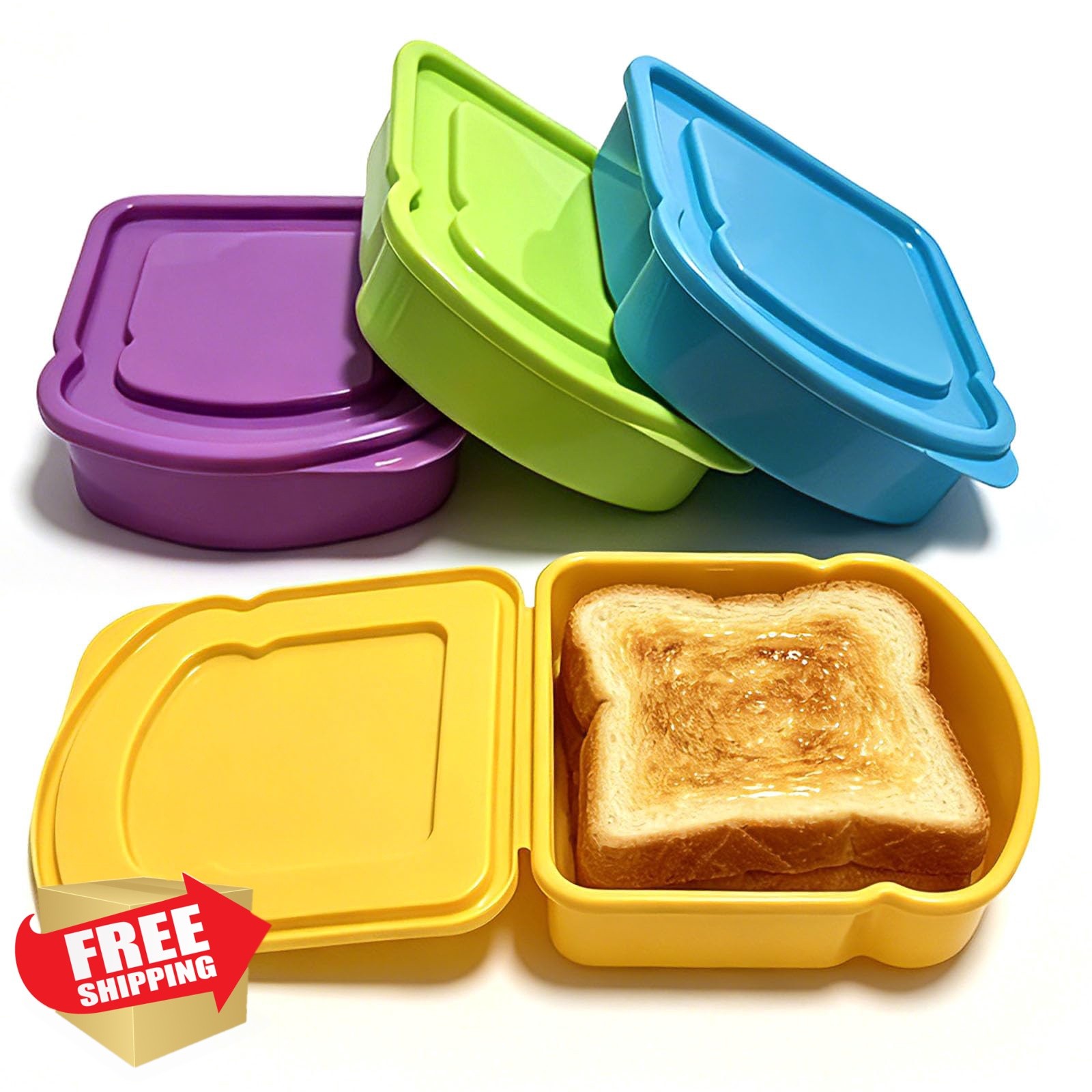 Inyjaonygli Sandwich Containers 4 Colors