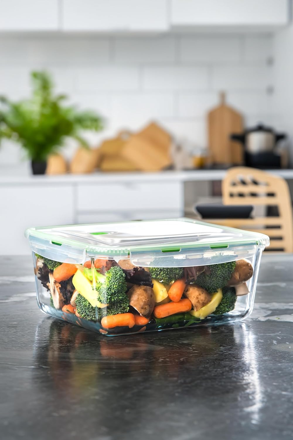 120 Oz Large Glass Food Storage Containers with Airtight Lids 3.5 L Family Size