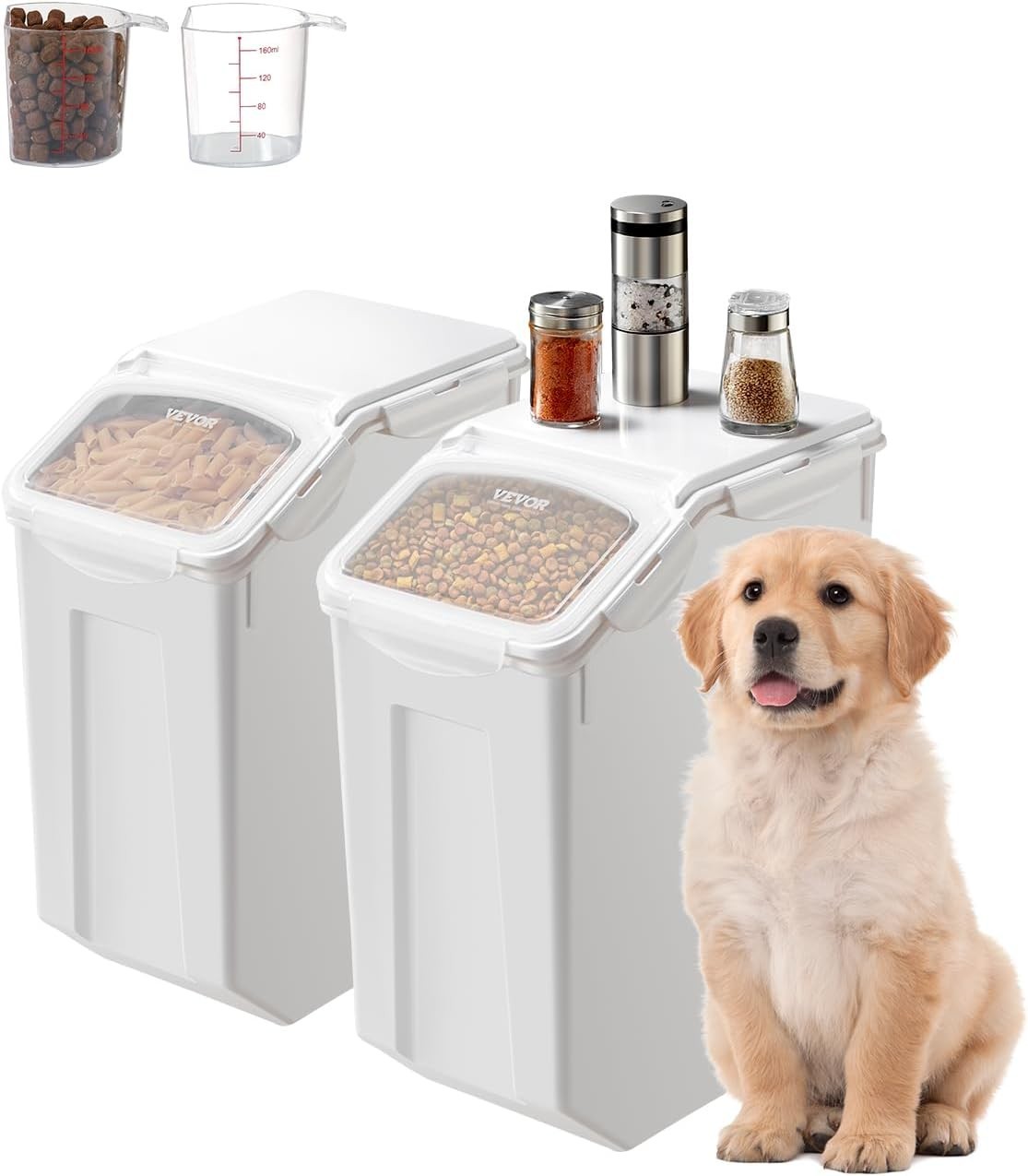 Rice Storage Container 45Gallon20L x2 Capacity Large Dog Food Dispenser