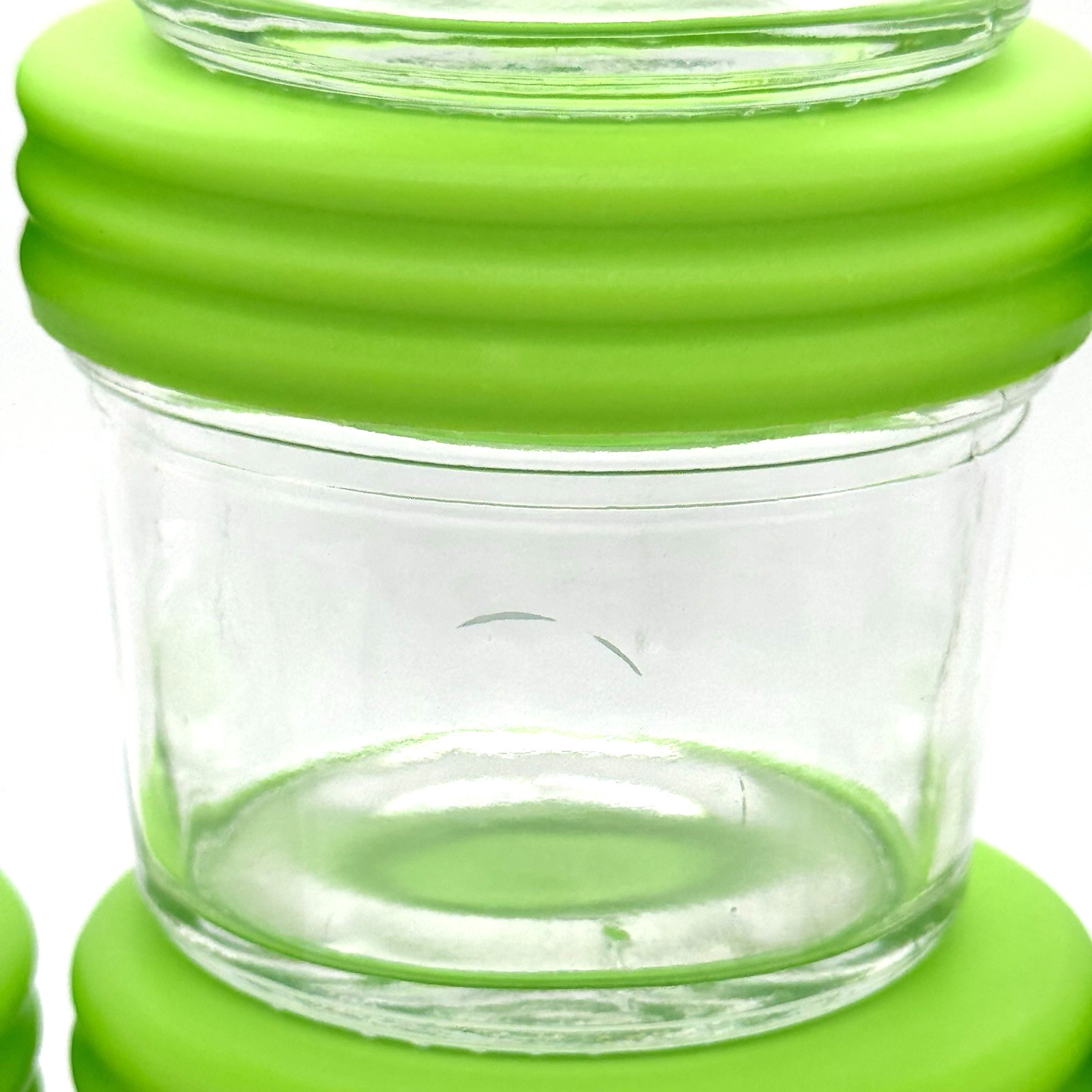 Nellam Baby Food Storage 4 oz Jar Containers with Green lid Set of 10
