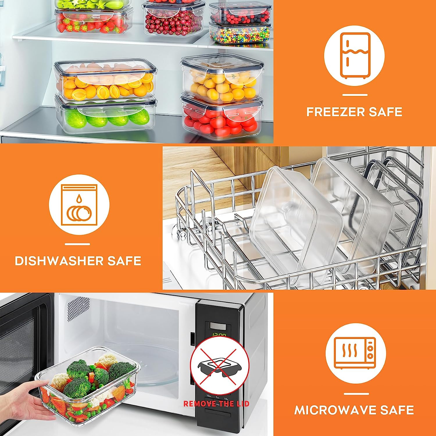 40 PCS Food Storage Containers with Lids Airtight (20 Containers & 20 Lids), Pla