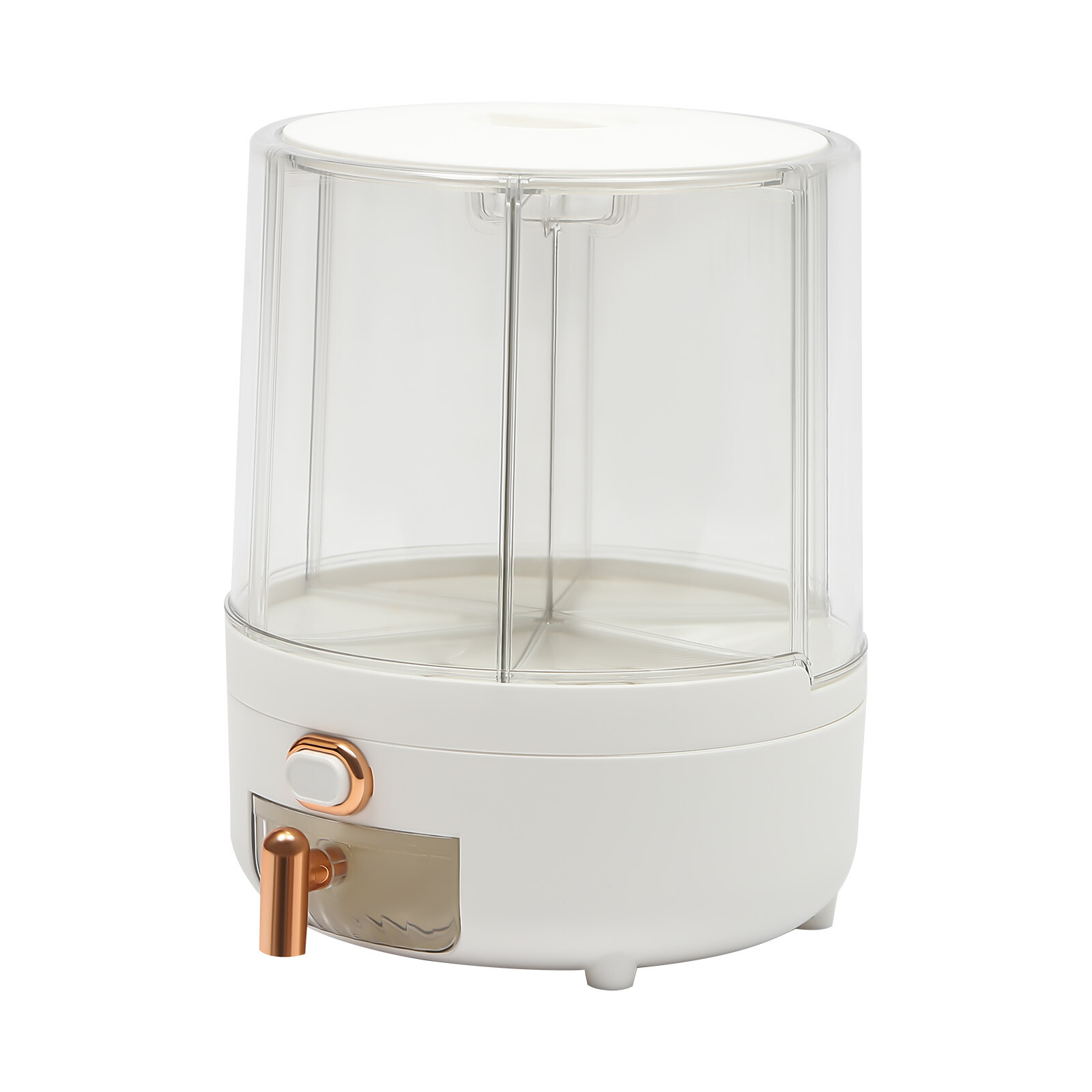 Rotatable Rice Storage Container with 6 Compartments, 4.5 kg Capacity