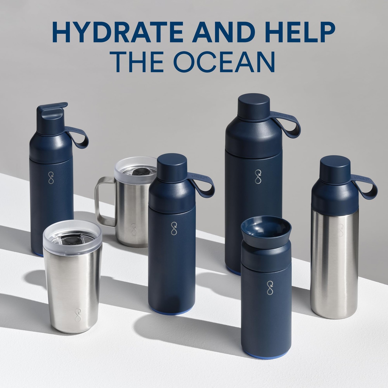 Ocean Bottle Ocean Big 34 Oz Steel Water Drinks Hot Eco Friendly Gift Rock Grey