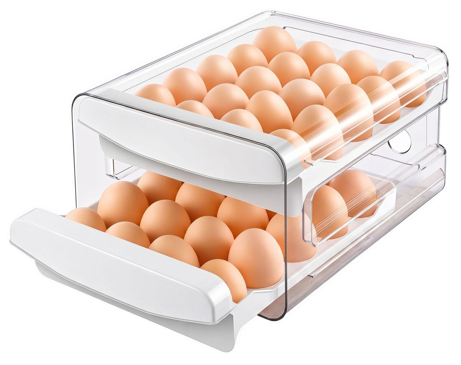 ® Egg Holder for Fridge, 2-Tier Stackable 40 Eggs Organizer Drawer for Refrig…